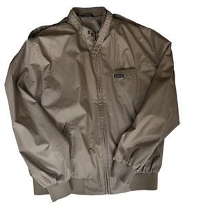 MEMBERS ONLYMens Large Beige Windbreaker Jacket Classic 80s Retro